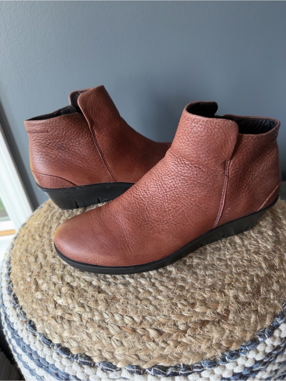 Ecco Skyler Ankle Wedge Leather Booties